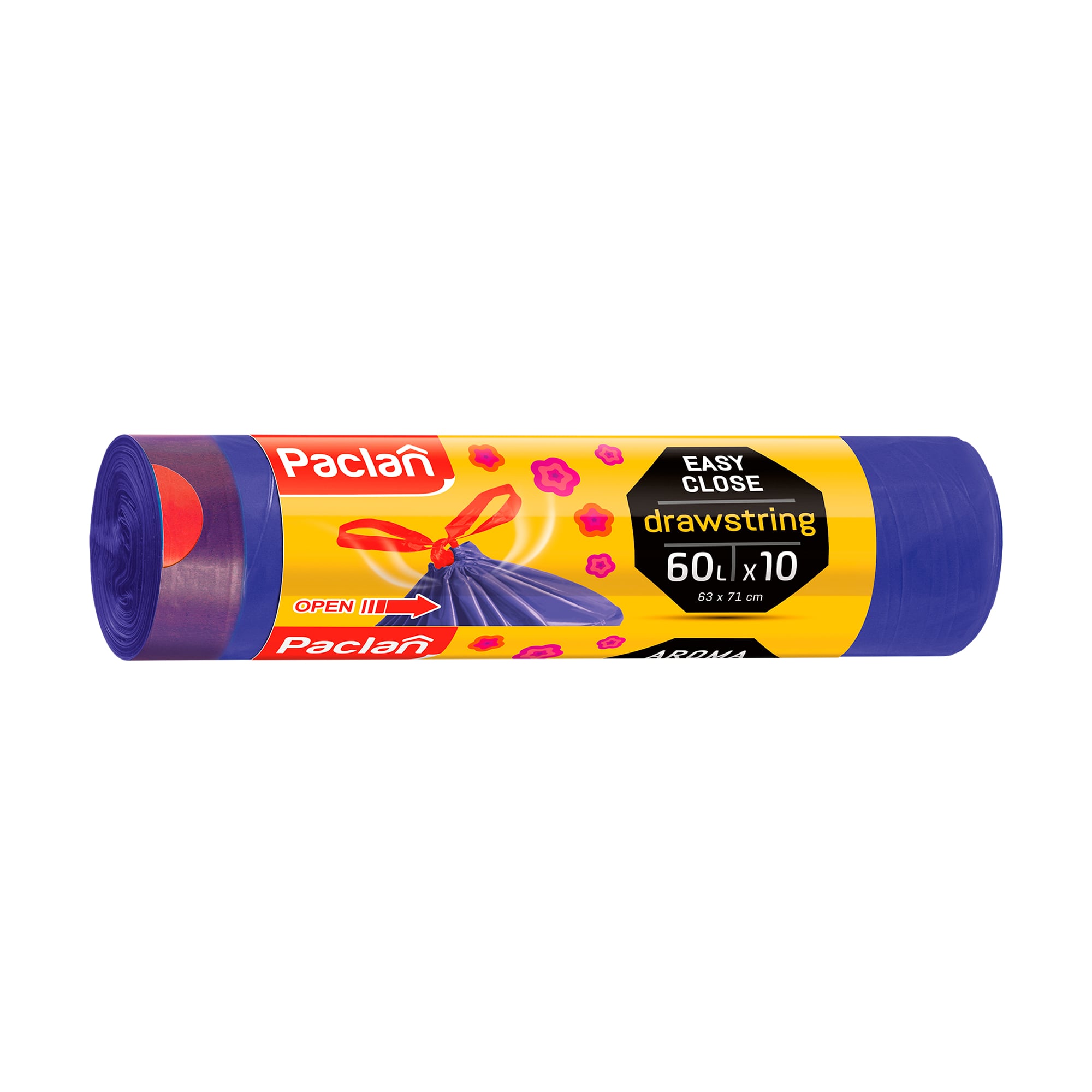 Пакети для сміття Paclan Aroma із зав'язками 60 л, 10 шт